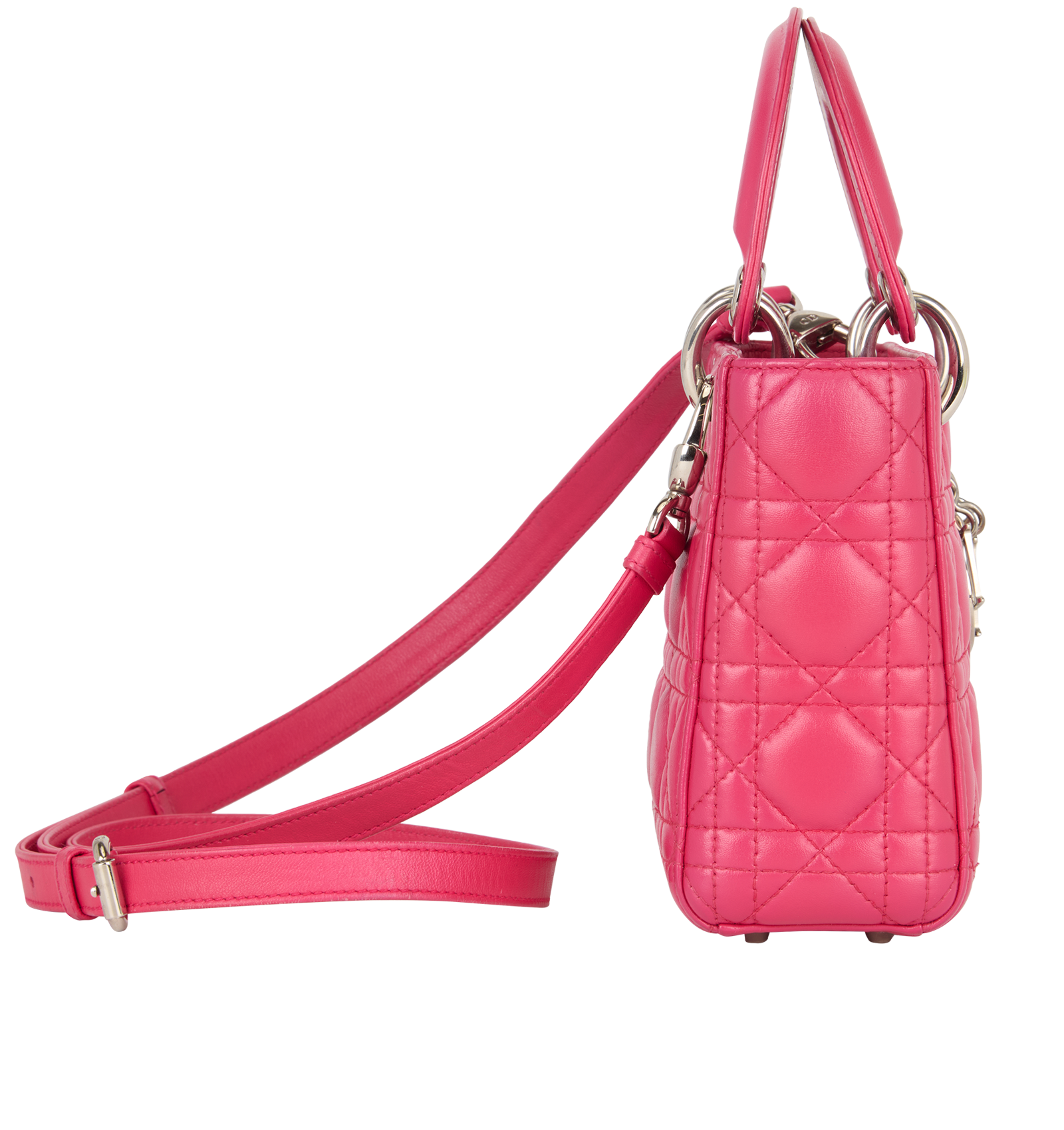 Mini Lady Dior, &pound;2,200, Handbags, Pink, Leather, Side view